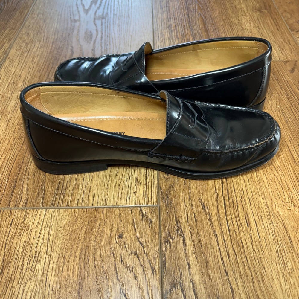 Johnston & Murphy Sheepskin Penny Loafers Black Pre-Flex Leather Shoes Mens 8.5M - Picture 10 of 12